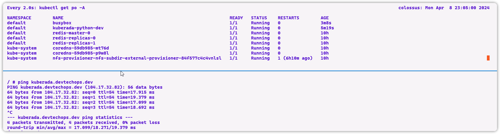 ping-kuberada