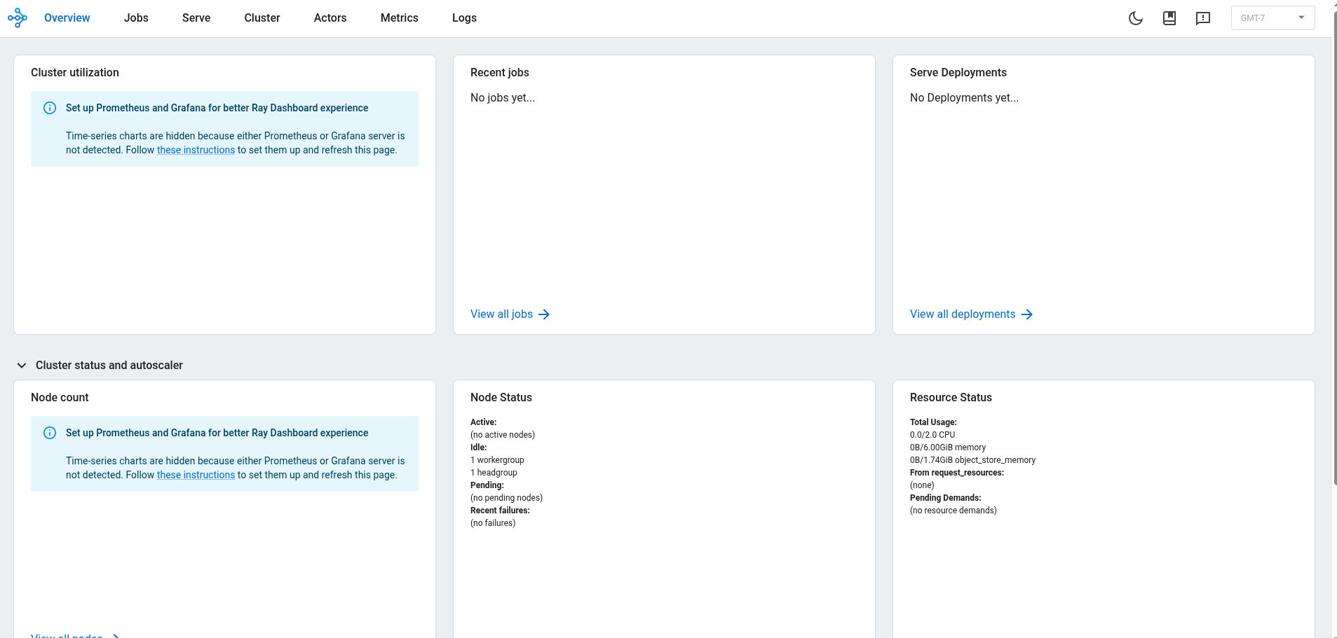 The Ray Dashboard loading without an authentication prompt